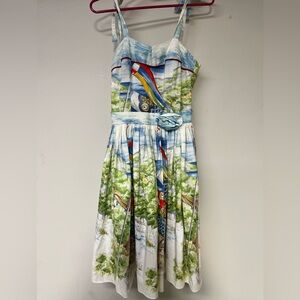 Bernie Dexter 100% Cotton Small Koi Print Vintage Style Dress